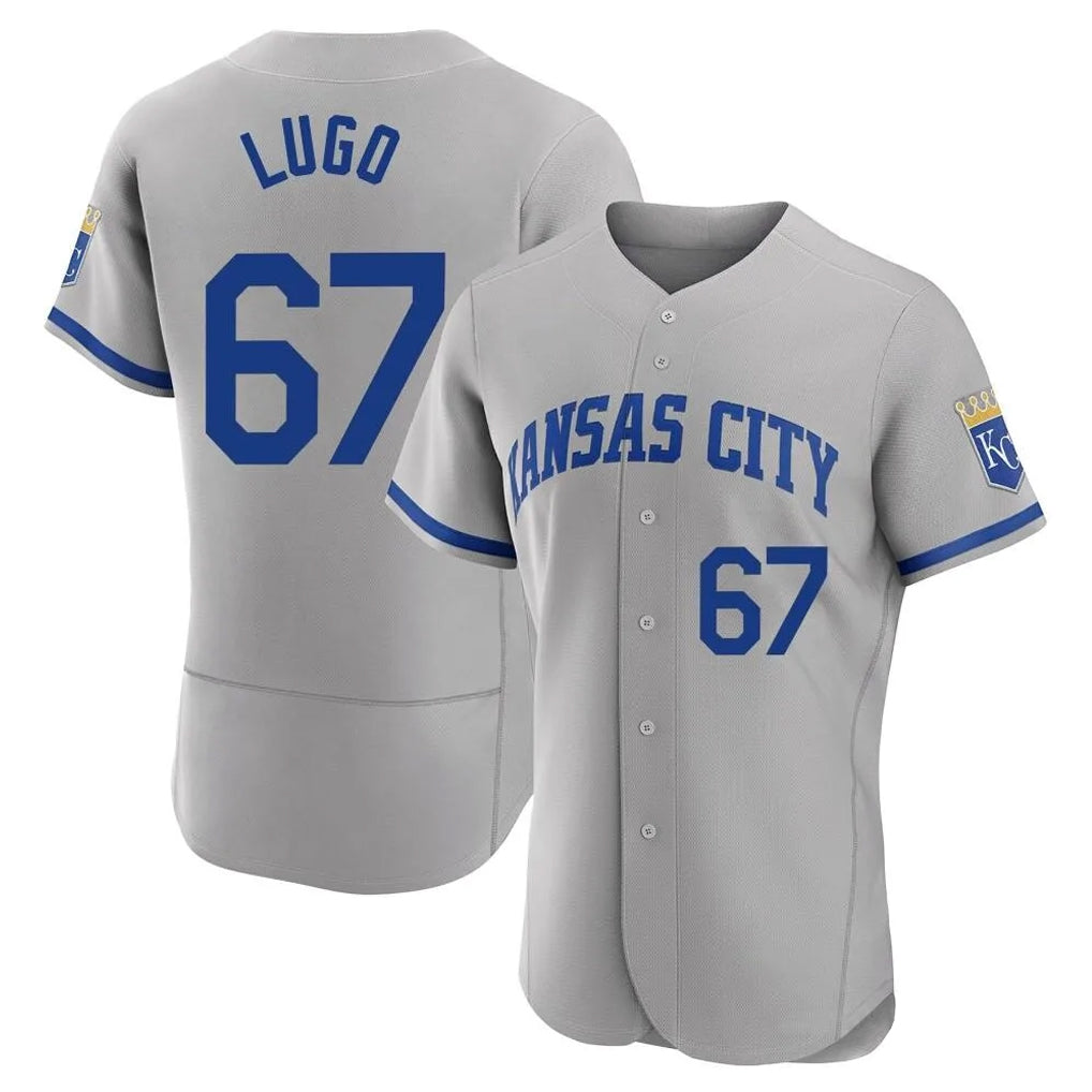 Ndoa KC.Royals #67 Seth Lugo Player Gray Limited Elite Home Game Stitched Jerseys