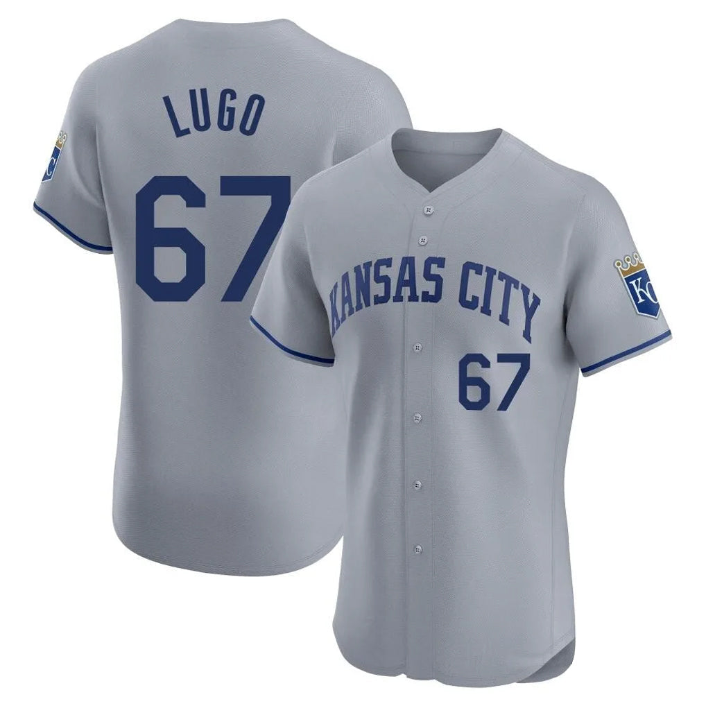 Ndoa KC.Royals #67 Seth Lugo Player Gray Limited Elite Home Stitched Jerseys