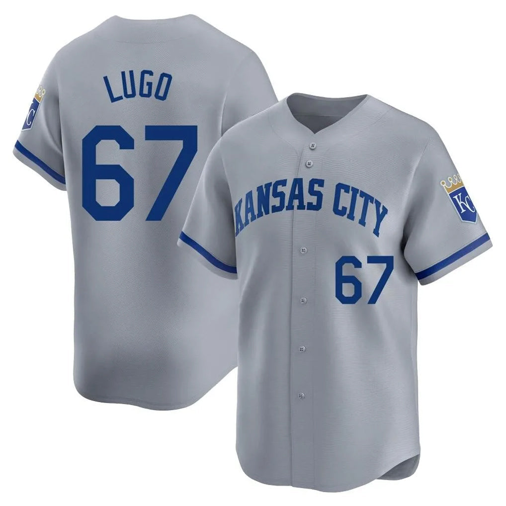 Ndoa KC.Royals #67 Seth Lugo Player Gray Limited Home Stitched Jerseys
