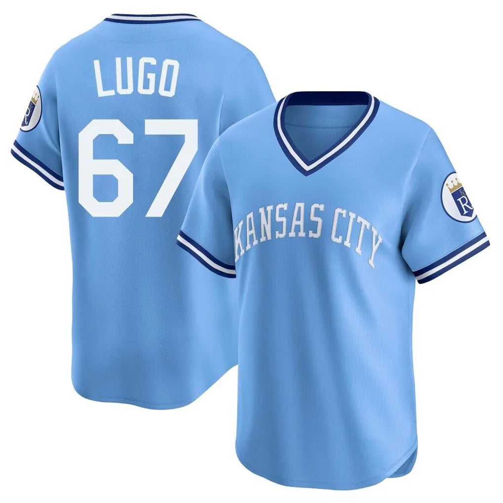 Ndoa KC.Royals #67 Seth Lugo Player Light Blue Limited Throwback Cooperstown Collection T-shirt Stitched Jerseys