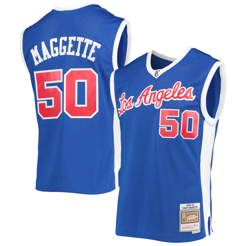 Ndoa LA.Clippers #50 Corey Maggette Mitchell & Ness Royal 2002-2003 Hardwood Classics Swingman Stitched Jerseys