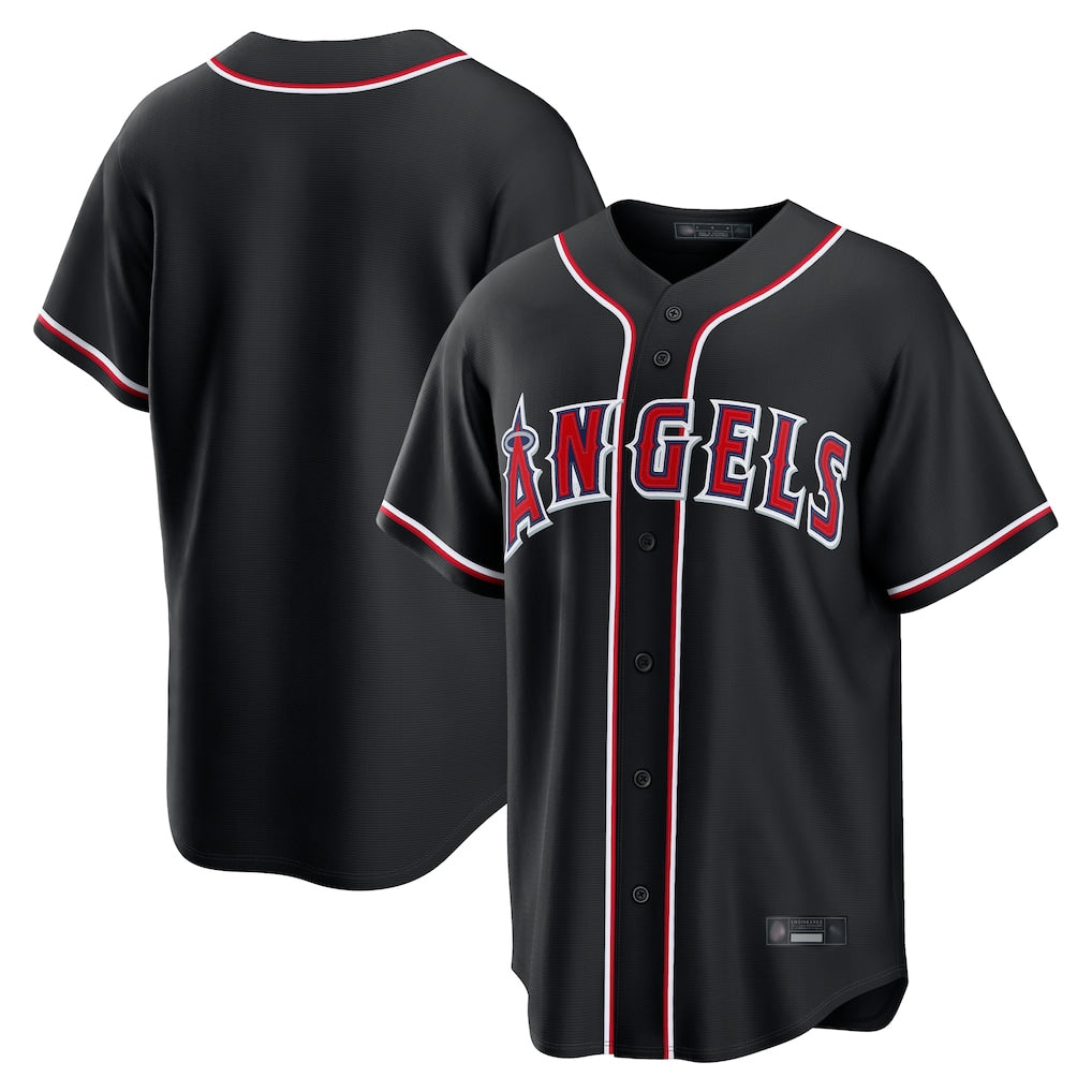 Ndoa LA.Angels Black Fashion Out Home Game Blank Player Stitched Jerseys