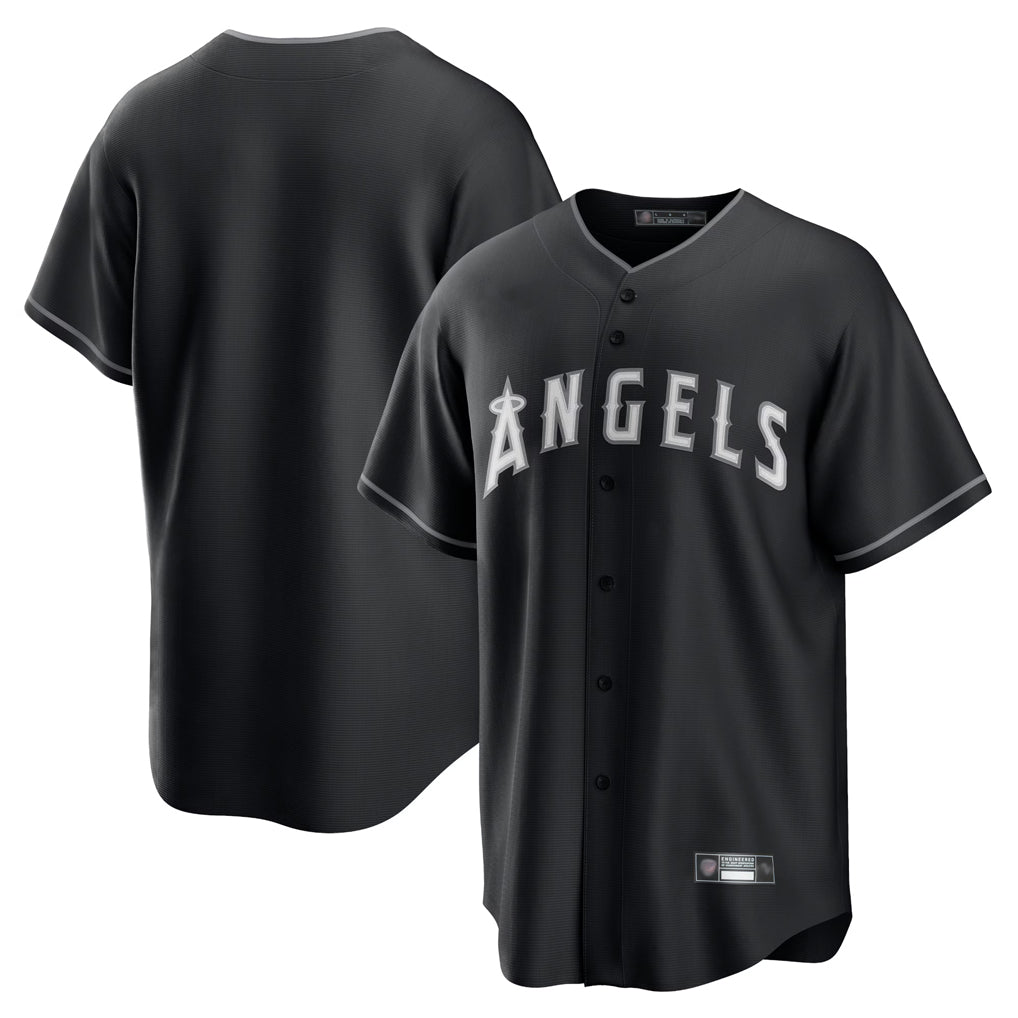 Ndoa LA.Angels Black Lights Out Fashion T-shirt Blank Player Stitched Jerseys