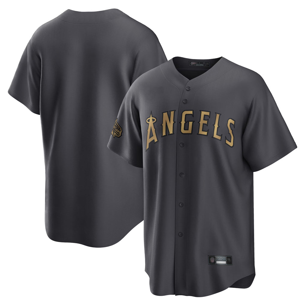 Ndoa LA.Angels Charcoal Game All-Star Blank Player Stitched Jerseys