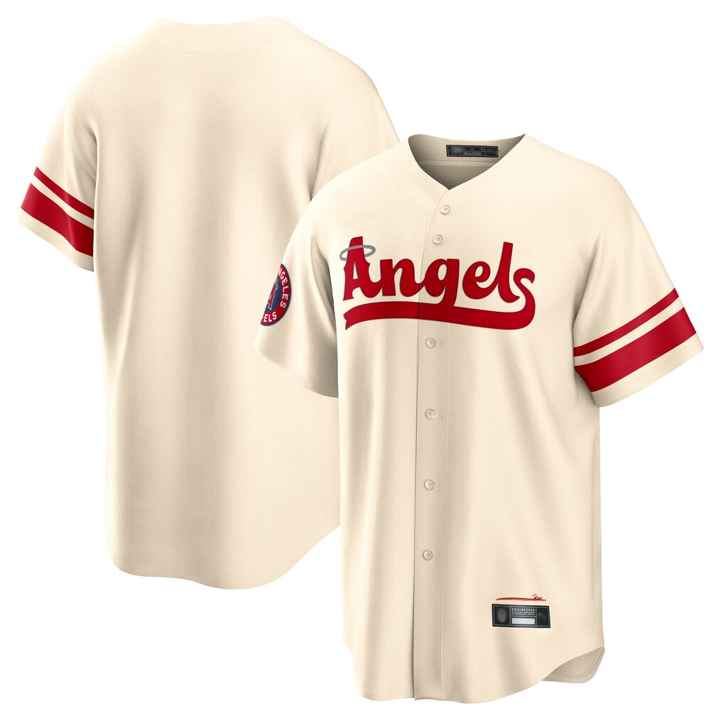 Ndoa LA.Angels Cream City Connect Home Blank Player Stitched Jerseys