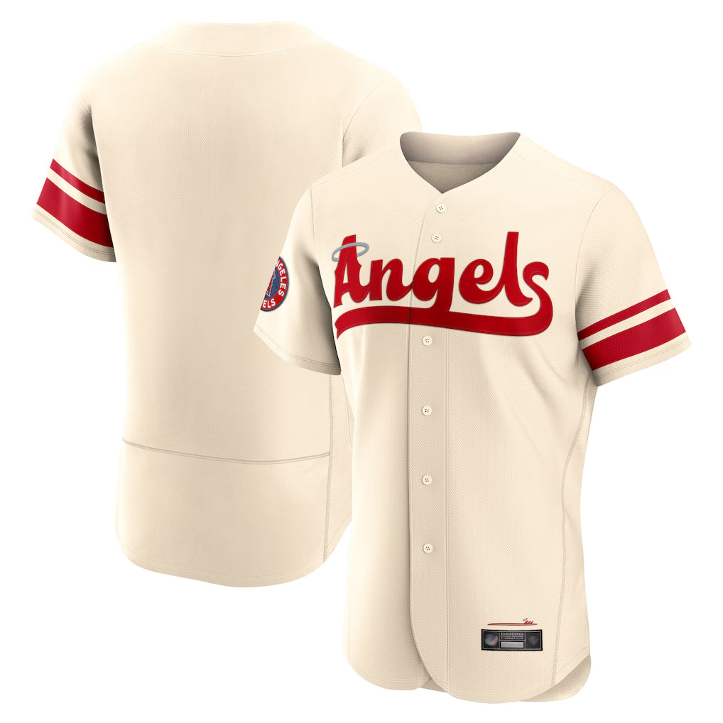 Ndoa LA.Angels Cream City Connect Limited ELite Home Blank Player Stitched Jerseys