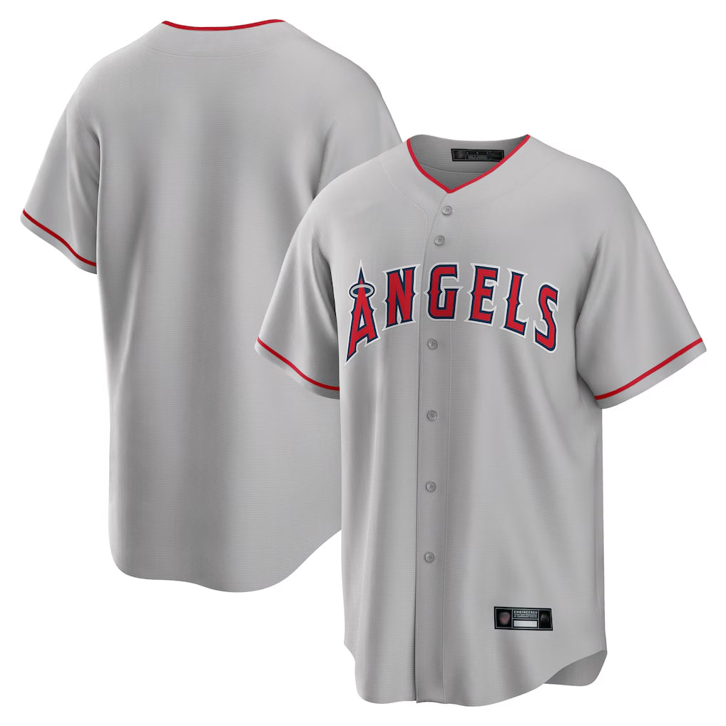 Ndoa LA.Angels Gray Home Game Blank Player Stitched Jerseys