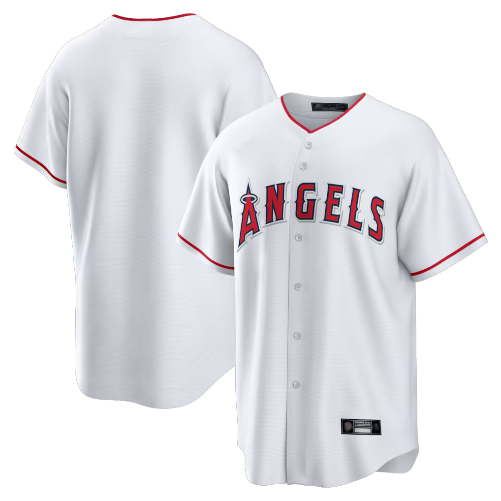 Ndoa LA.Angels White Home Game Blank Player Stitched Jerseys