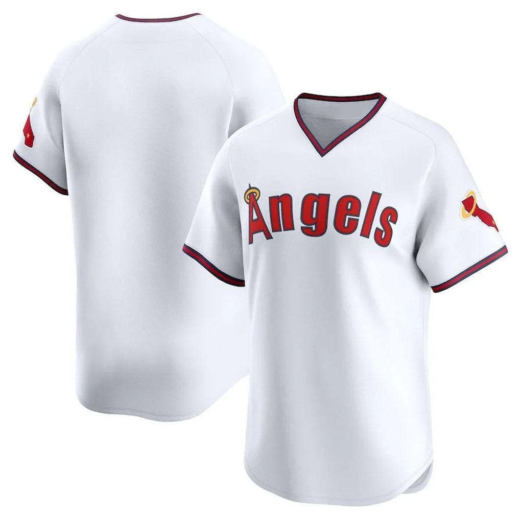 Ndoa LA.Angels White T-shirt Home Limited Blank Player Stitched Jerseys