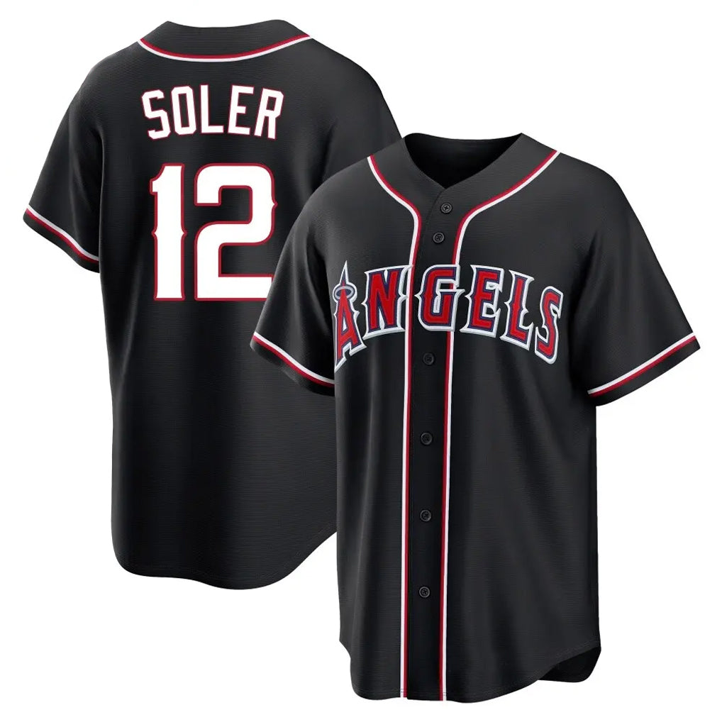 Ndoa LA.Angels #12 Jorge Soler Player Black Fashion Out Home Game Stitched Jerseys