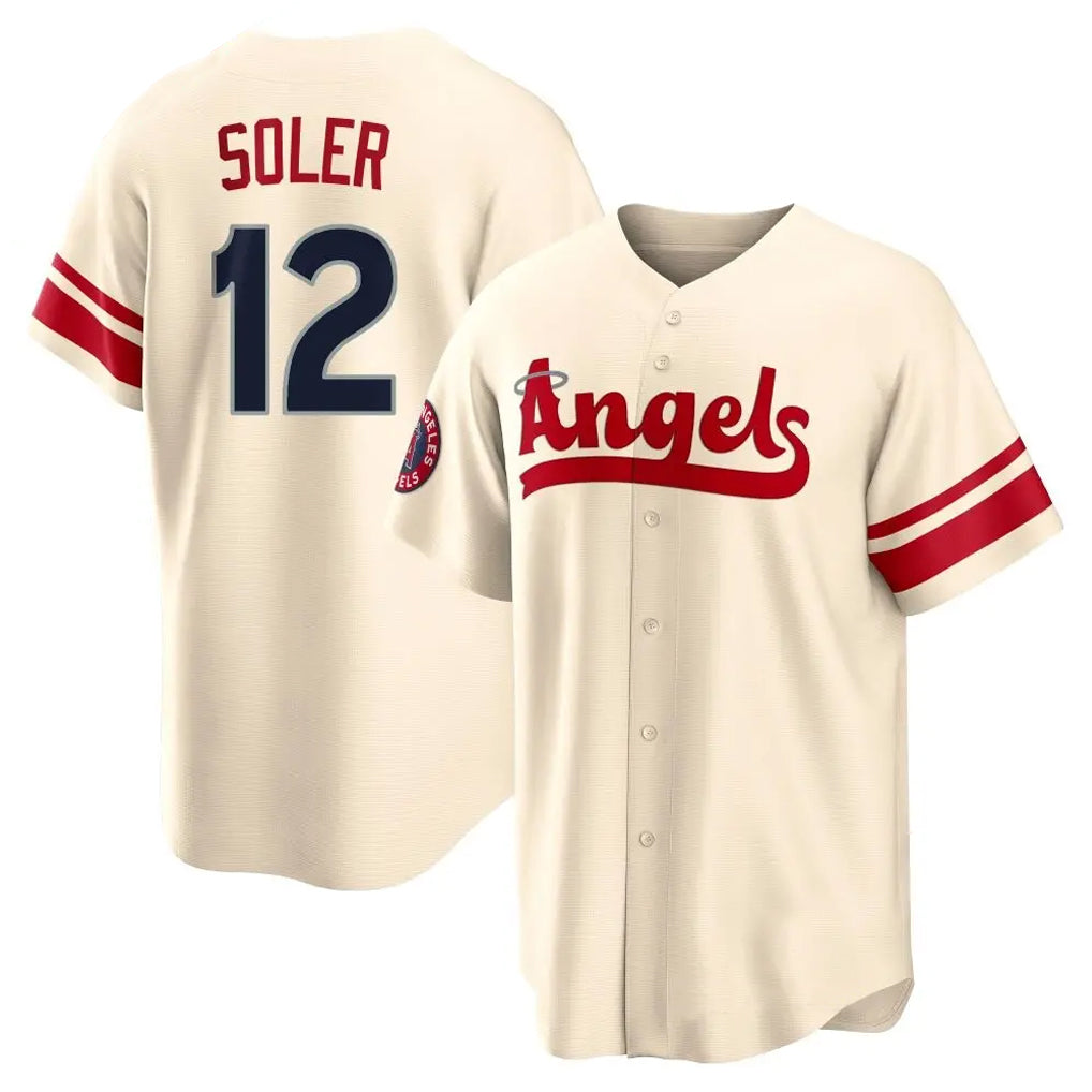 Ndoa LA.Angels #12 Jorge Soler Player Cream City Connect Home Stitched Jerseys