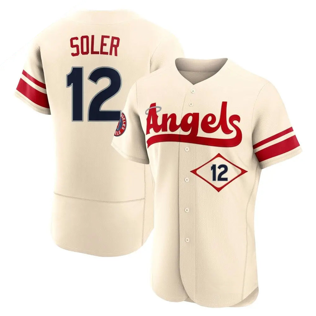 Ndoa LA.Angels #12 Jorge Soler Player Cream City Connect Limited ELite Home Stitched Jerseys