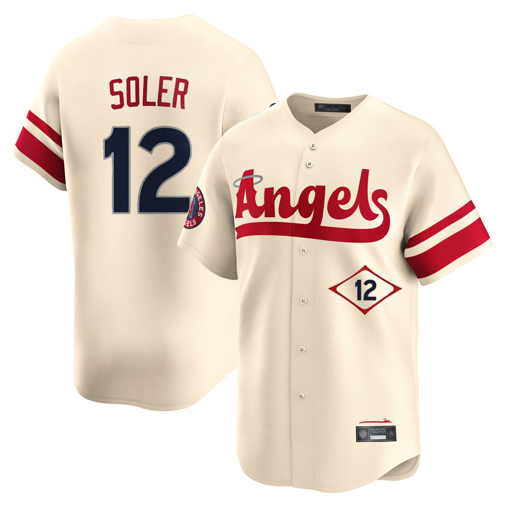 Ndoa LA.Angels #12 Jorge Soler Player Cream City Connect Limited Home Stitched Jerseys