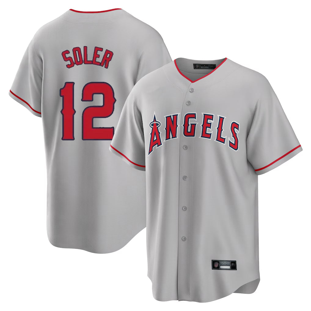 Ndoa LA.Angels #12 Jorge Soler Player Gray Home Game Stitched Jerseys