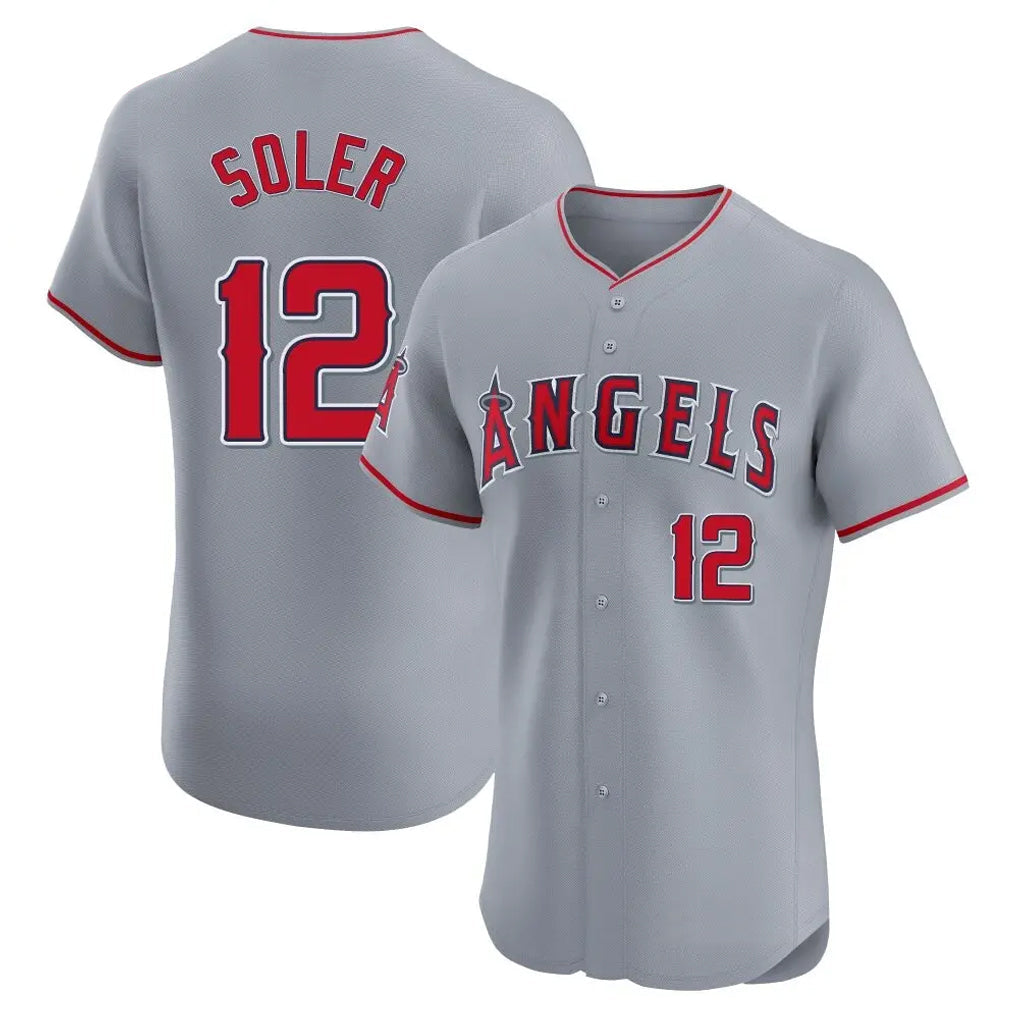 Ndoa LA.Angels #12 Jorge Soler Player Gray Home Limited Elite Stitched Jerseys