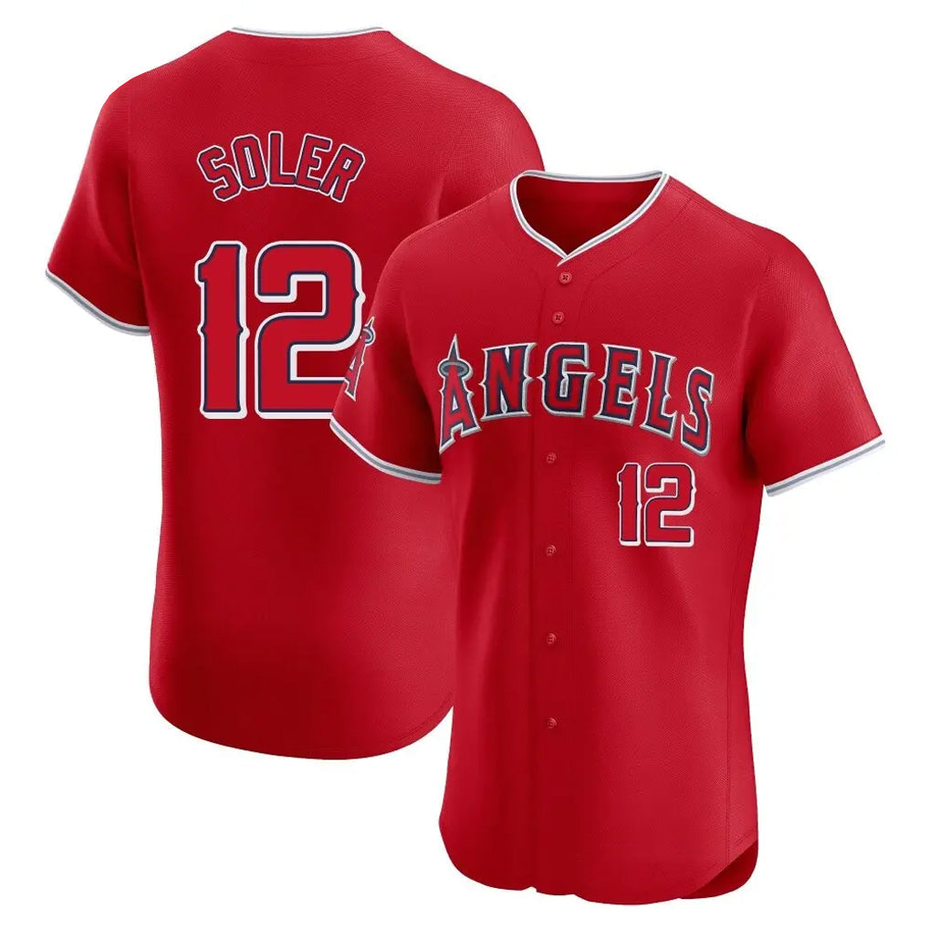 Ndoa LA.Angels #12 Jorge Soler Player Red Home Limited Elite Stitched Jerseys