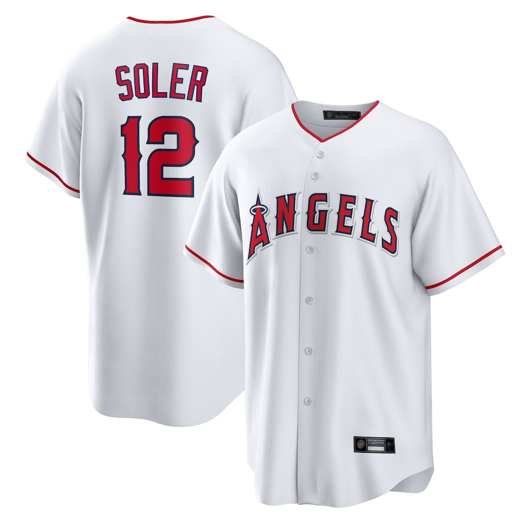 Ndoa LA.Angels #12 Jorge Soler Player White Home Game Stitched Jerseys