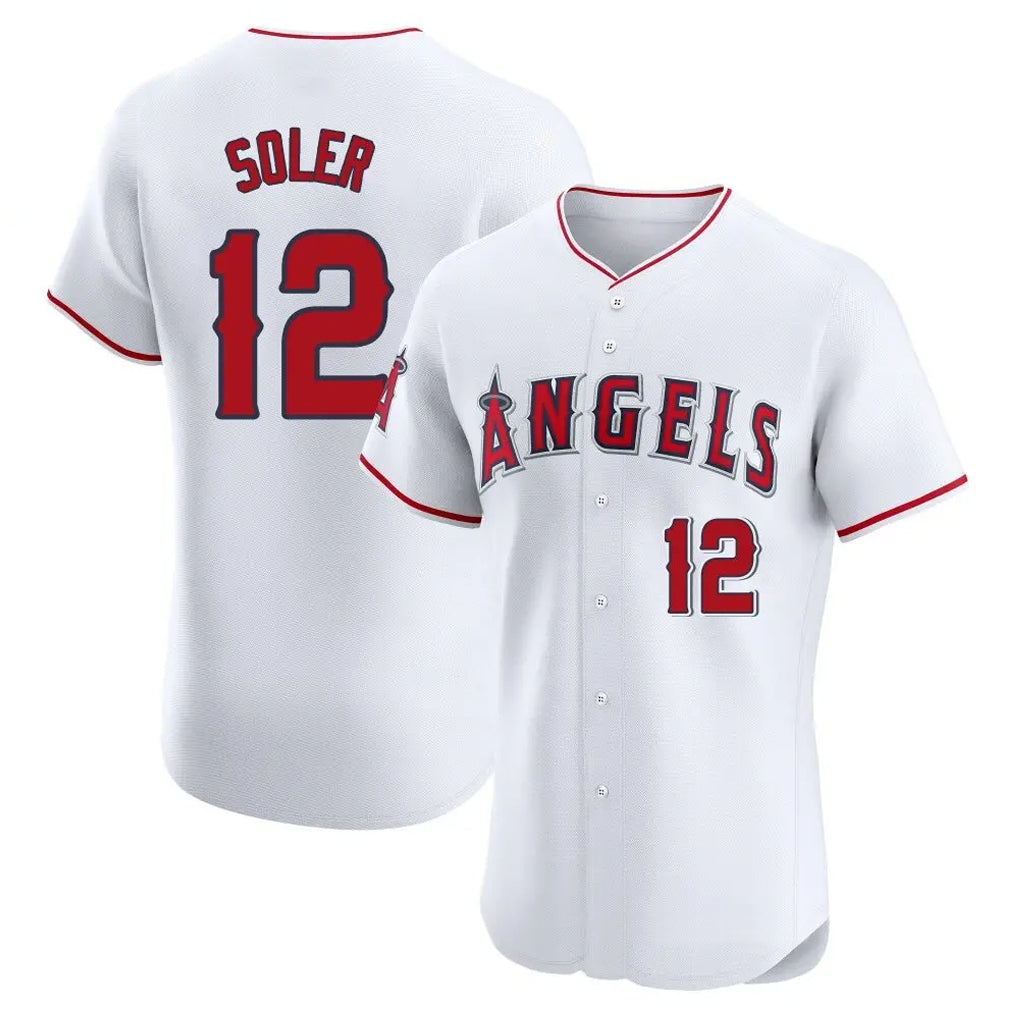 Ndoa LA.Angels #12 Jorge Soler Player White Limited Elite Stitched Home Jerseys