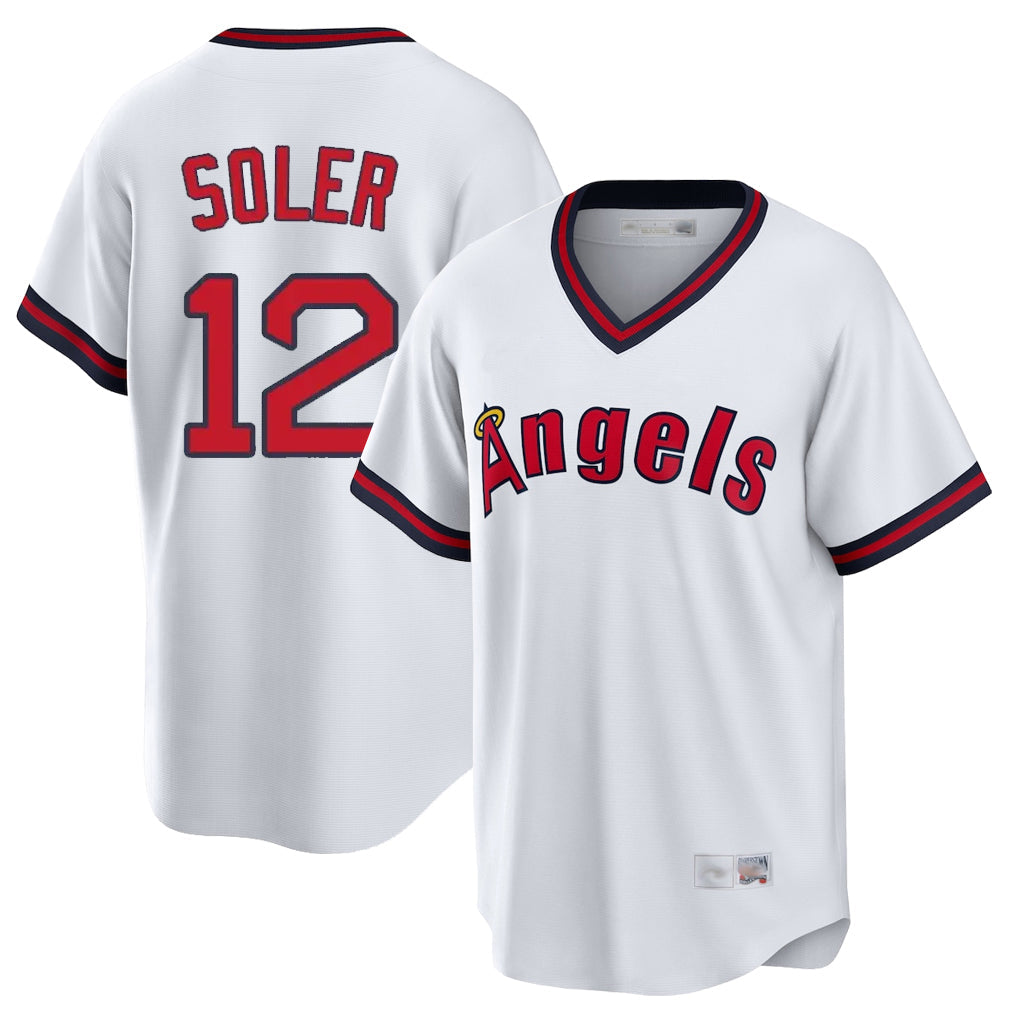 Ndoa LA.Angels #12 Jorge Soler Player White T-shirt Home Game Stitched Jerseys