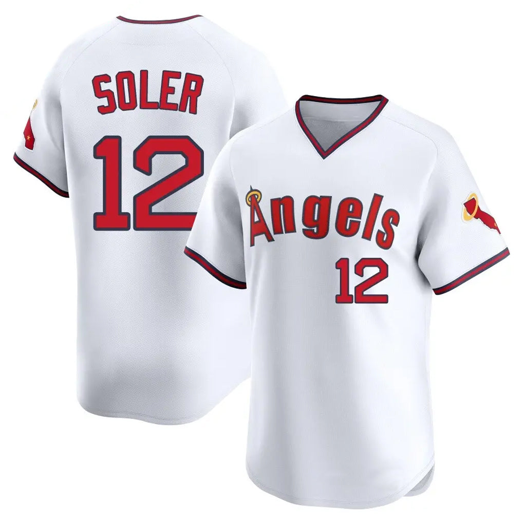 Ndoa LA.Angels #12 Jorge Soler Player White T-shirt Home Limited Stitched Jerseys