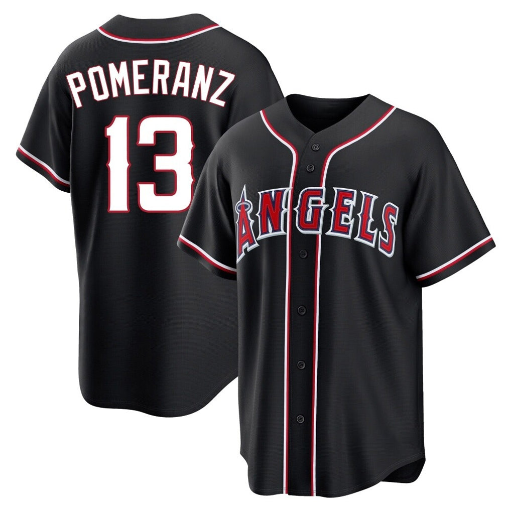 Ndoa LA.Angels #13 Drew Pomeranz Player Black Fashion Out Home Game Stitched Jerseys