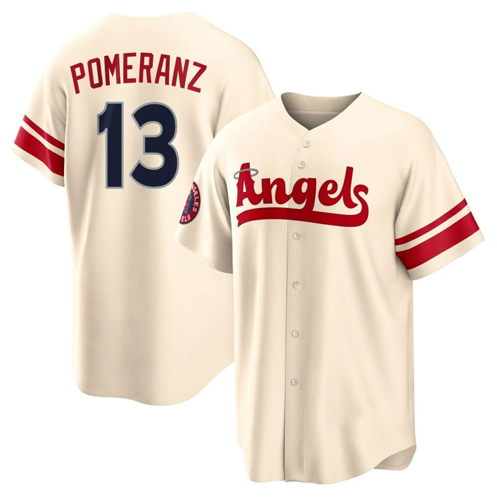 Ndoa LA.Angels #13 Drew Pomeranz Player Cream City Connect Home Stitched Jerseys