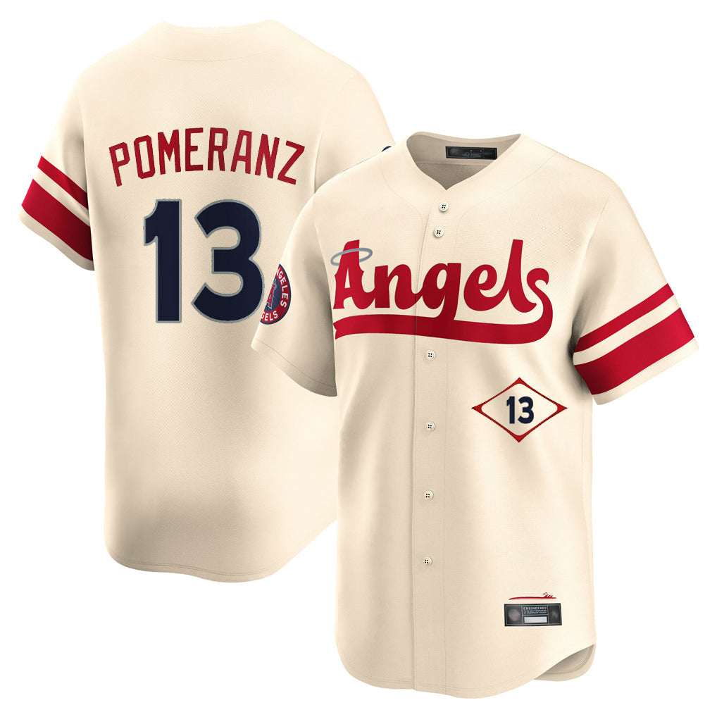 Ndoa LA.Angels #13 Drew Pomeranz Player Cream City Connect Limited Home Stitched Jerseys
