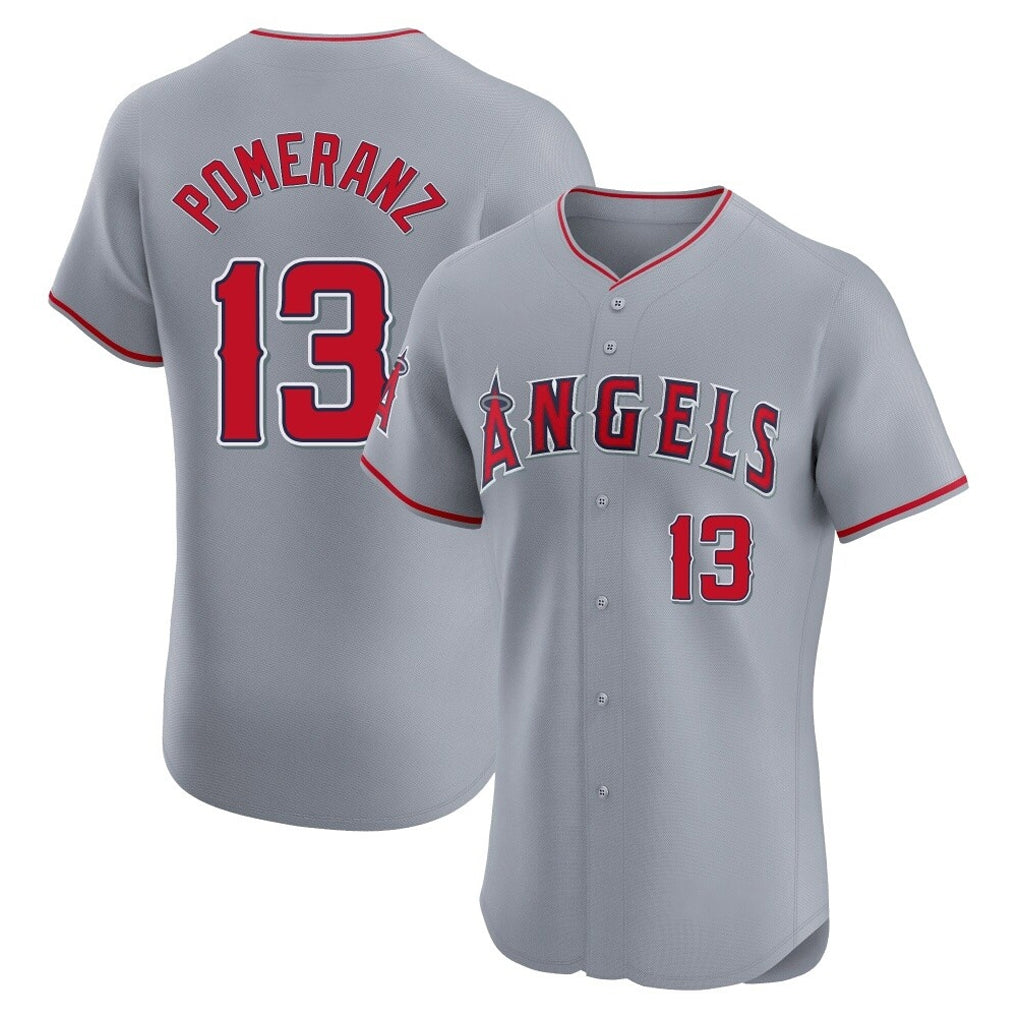 Ndoa LA.Angels #13 Drew Pomeranz Player Gray Home Limited Elite Stitched Jerseys