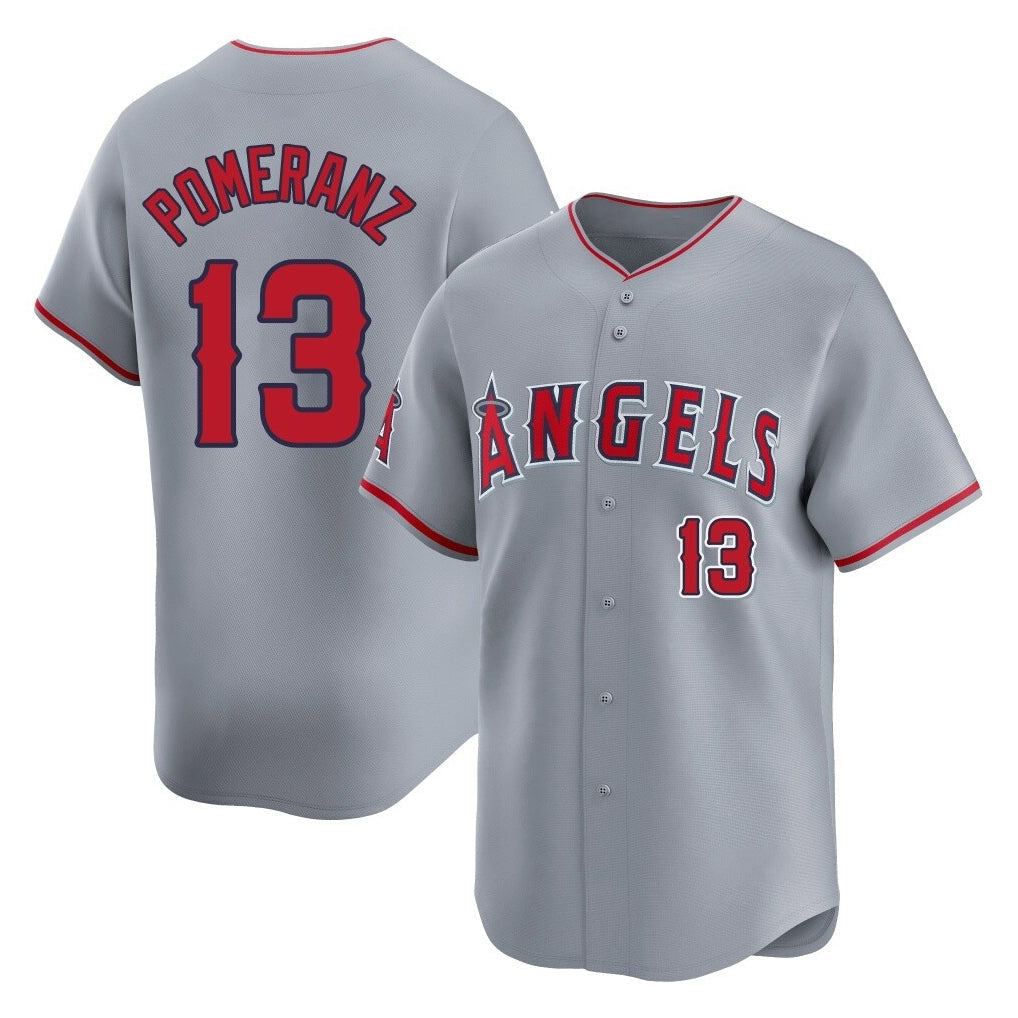 Ndoa LA.Angels #13 Drew Pomeranz Player Gray Home Limited Stitched Jerseys