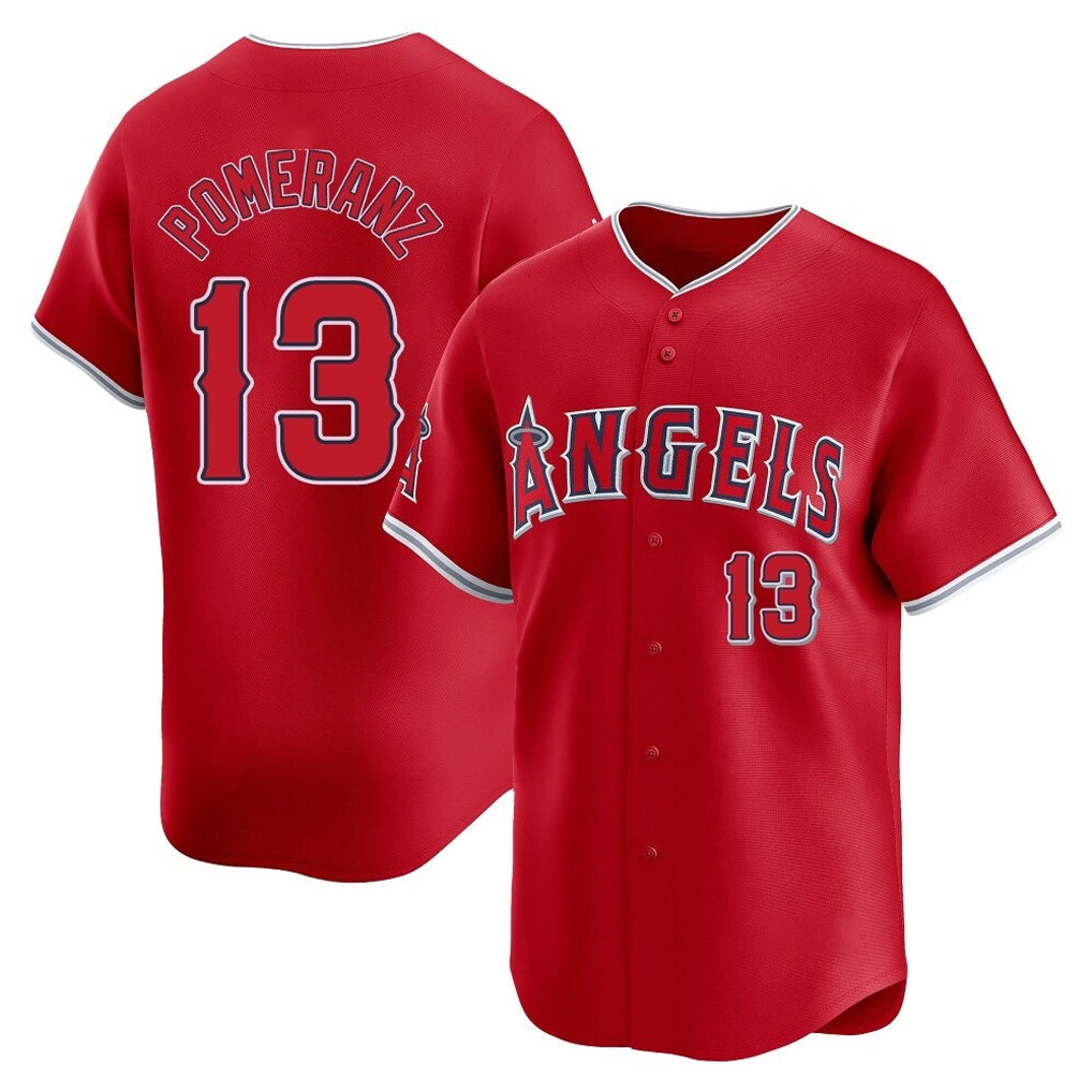 Ndoa LA.Angels #13 Drew Pomeranz Player Red Home Limited Stitched Jerseys
