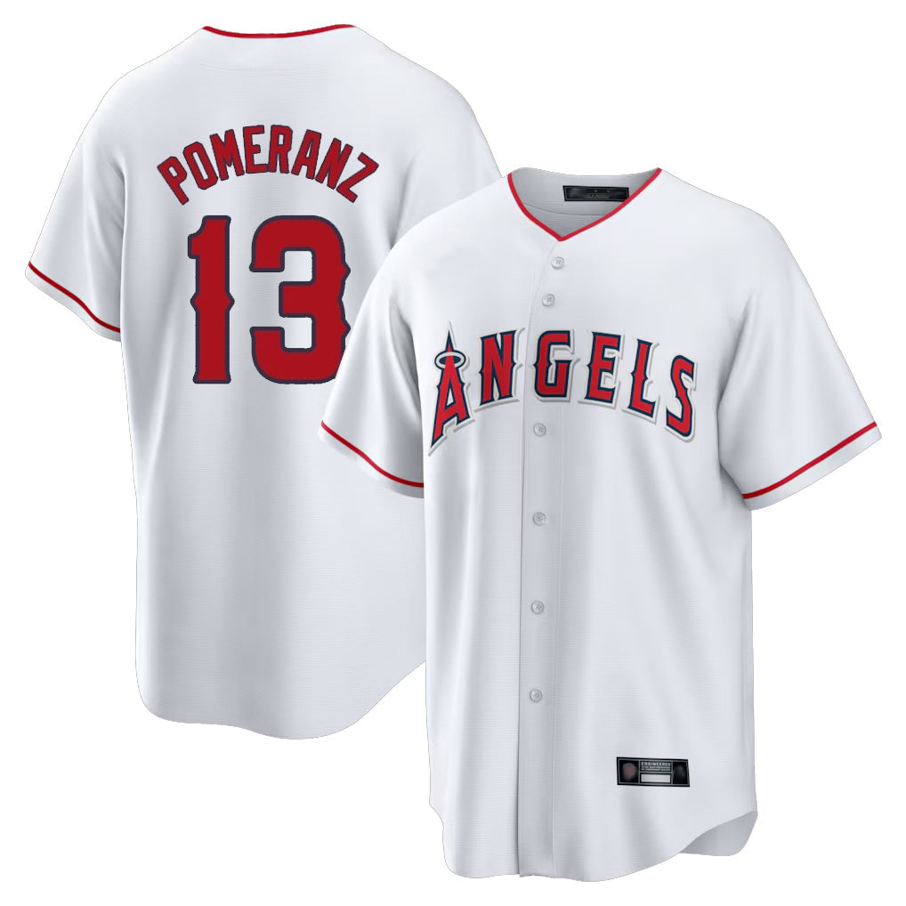 Ndoa LA.Angels #13 Drew Pomeranz Player White Home Game Stitched Jerseys