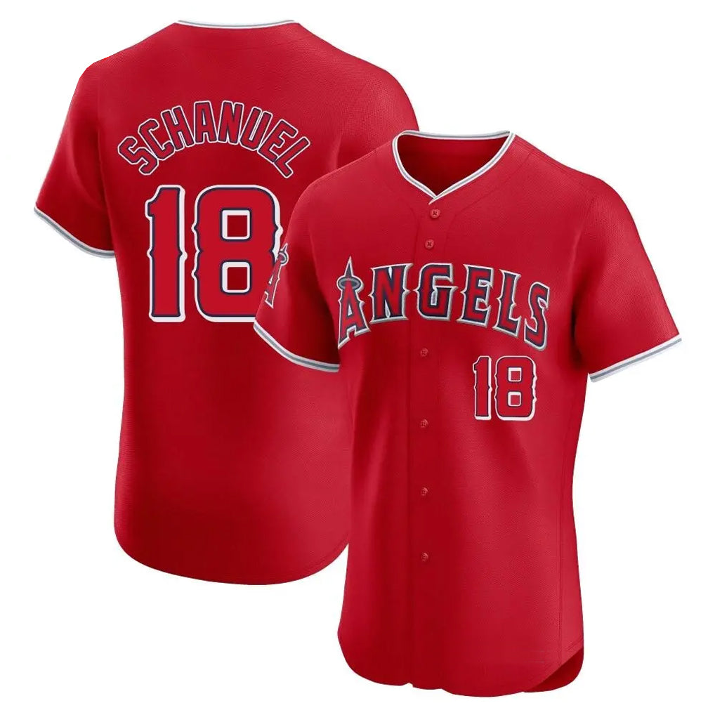 Ndoa LA.Angels #18 Nolan Schanuel Player Red Home Limited Elite Stitched Jerseys