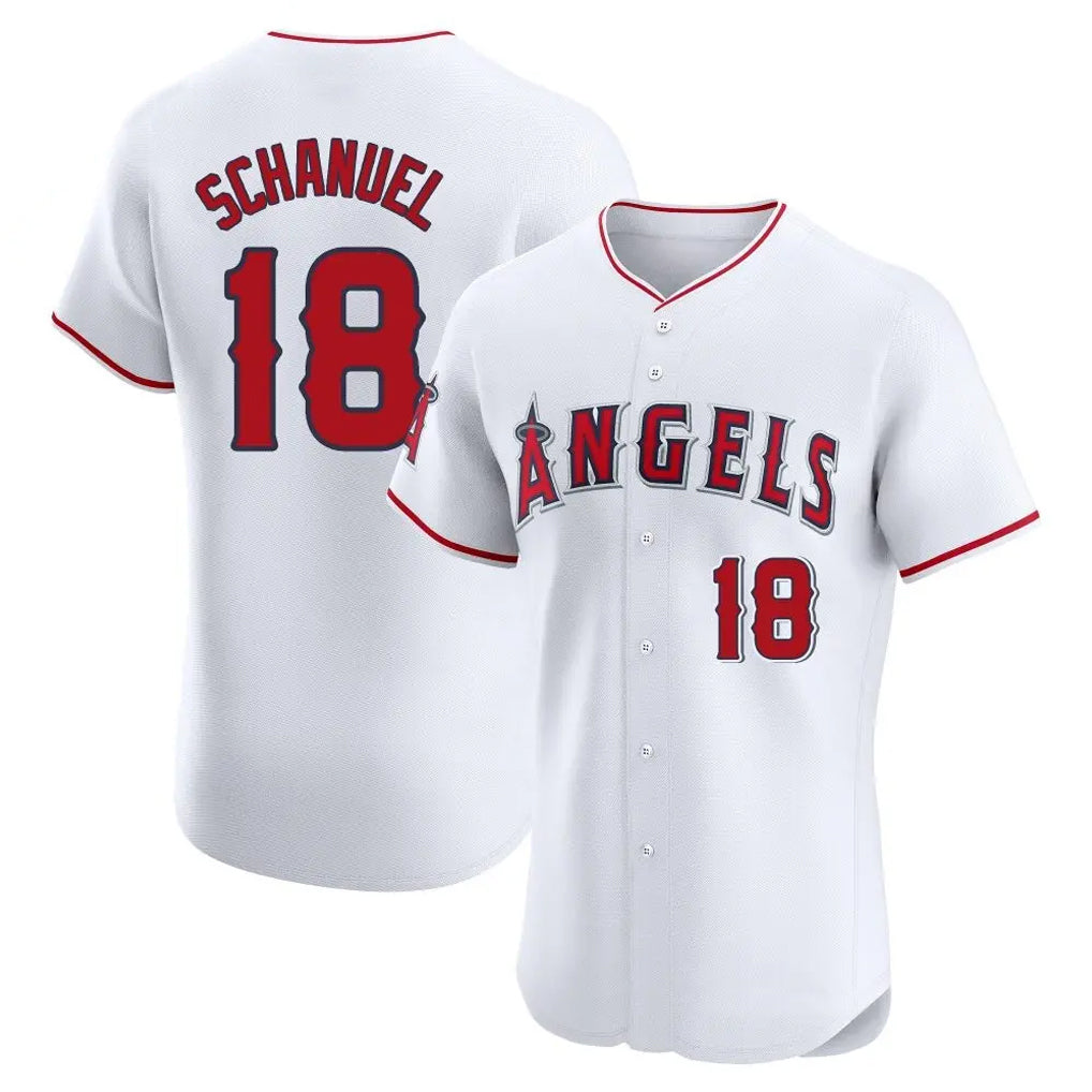 Ndoa LA.Angels #18 Nolan Schanuel Player White Limited Elite Stitched Home Jerseys