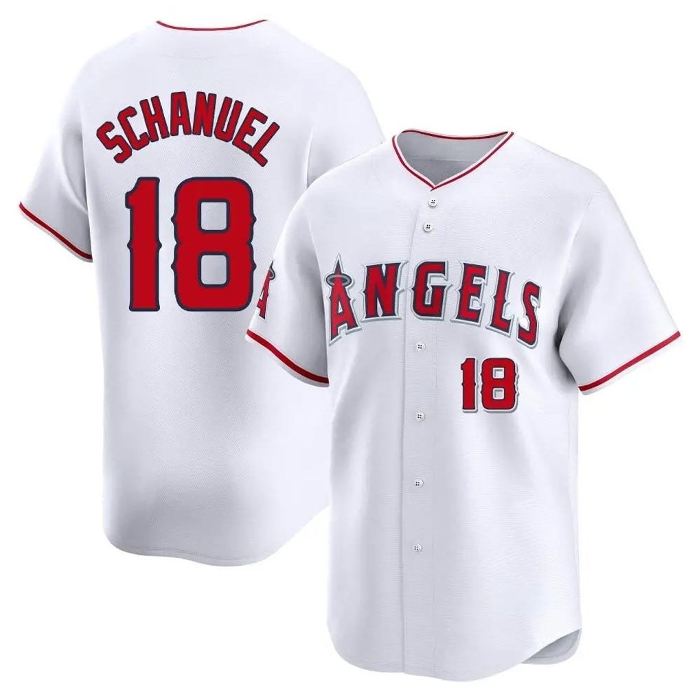 Ndoa LA.Angels #18 Nolan Schanuel Player White Limited Home Stitched Jerseys