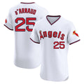 Ndoa LA.Angels #25 Travis d'Arnaud Player White T-shirt Home Limited Elite Stitched Jerseys