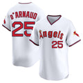 Ndoa LA.Angels #25 Travis d'Arnaud Player White T-shirt Home Limited Stitched Jerseys