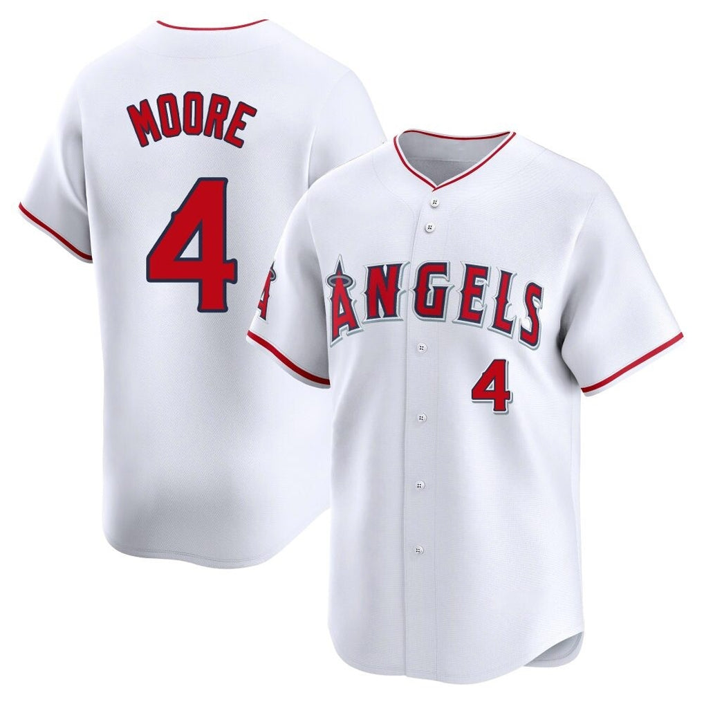 Ndoa LA.Angels #4 Christian Moore Player White Limited Home Stitched Jerseys
