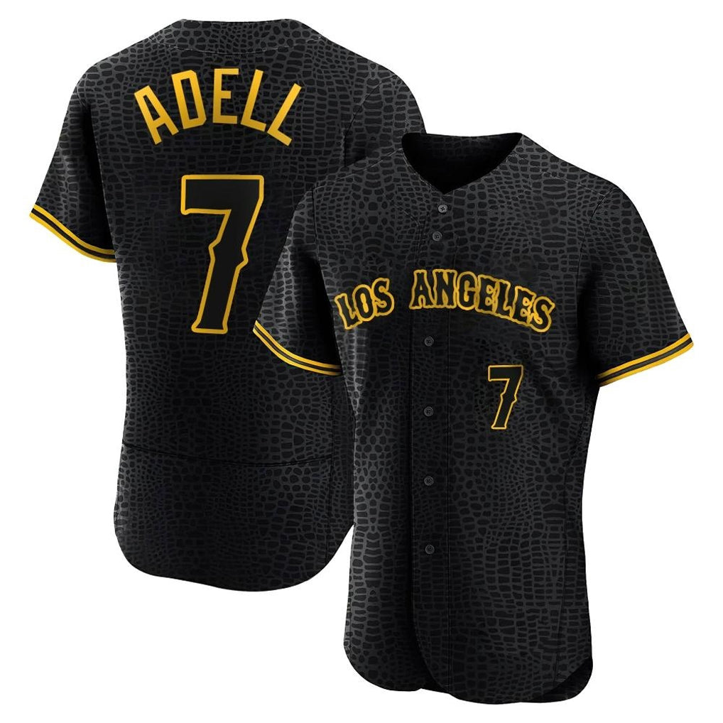 Ndoa LA.Angels #7 Jo Adell Player Black Snake Skin City Limited Elite Home Stitched Jerseys