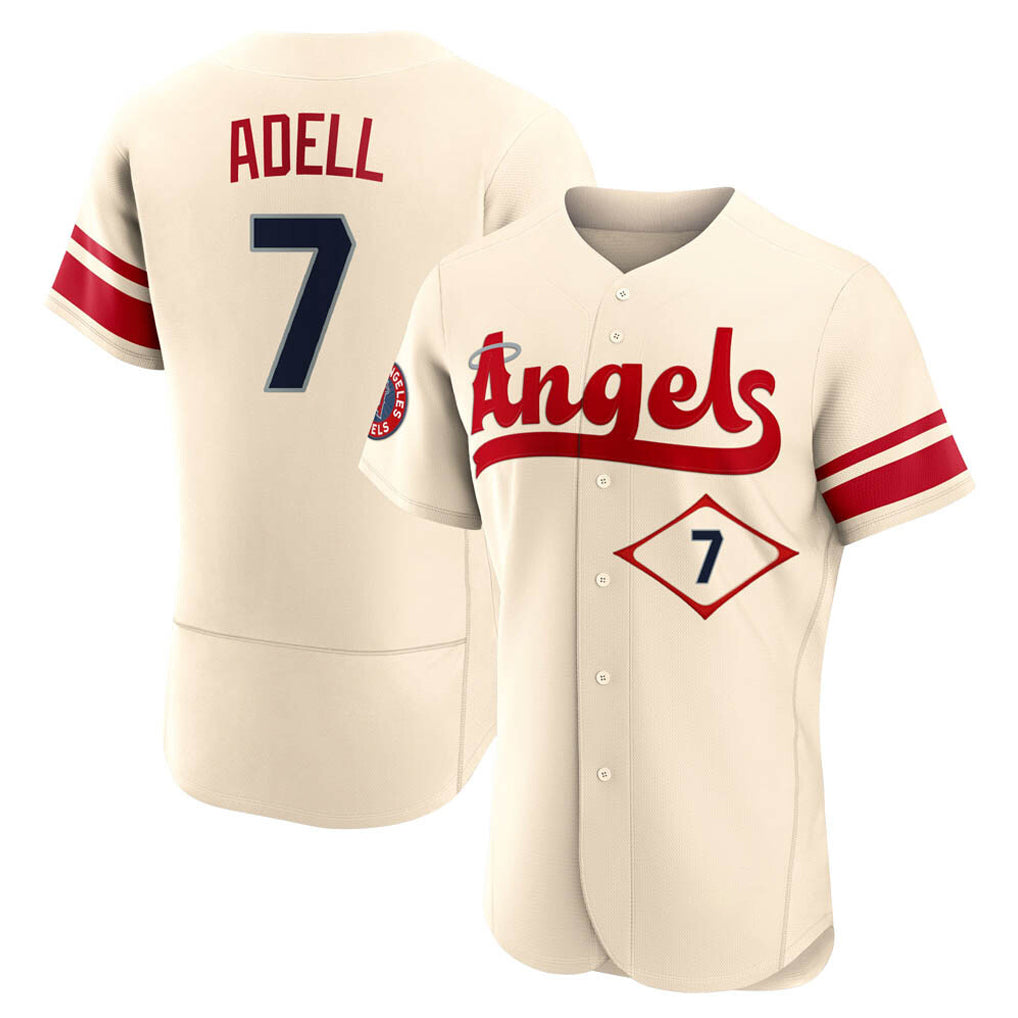 Ndoa LA.Angels #7 Jo Adell Player Cream City Connect Limited ELite Home Stitched Jerseys