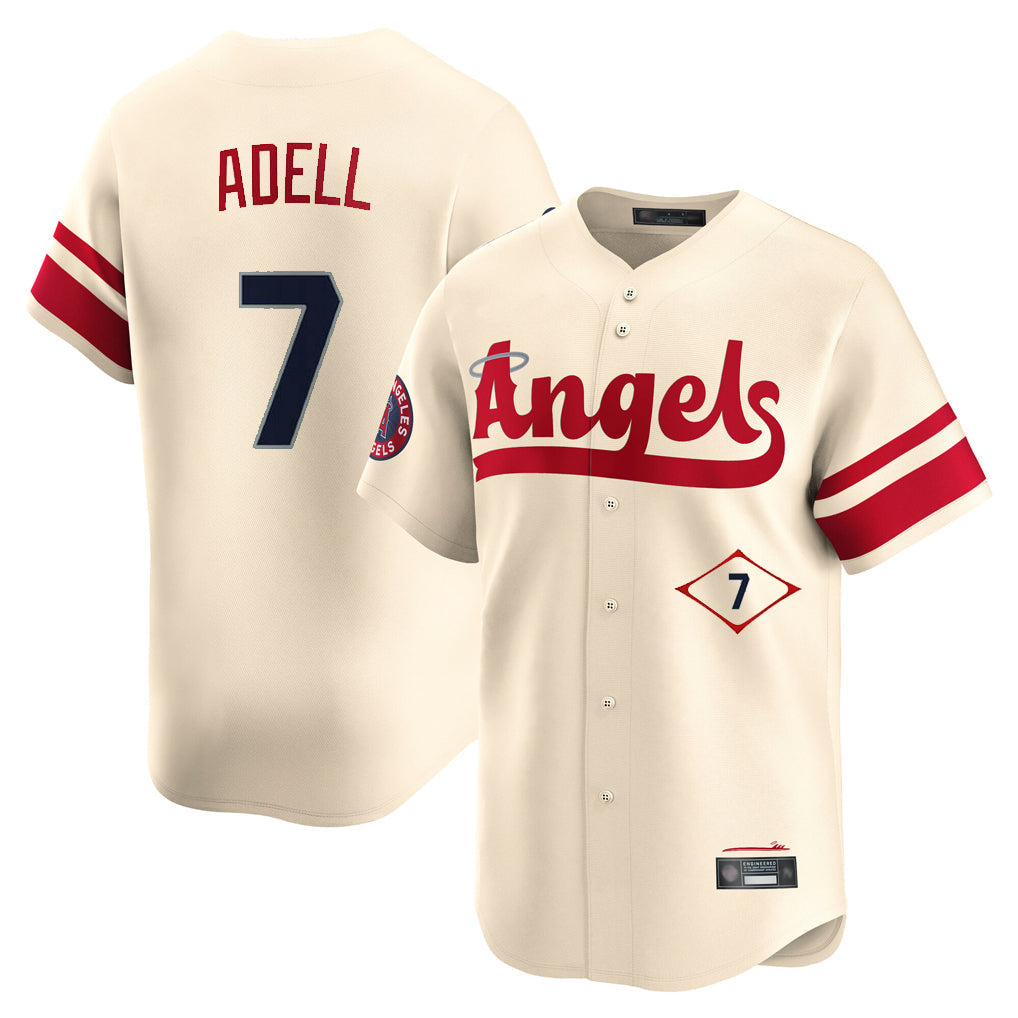 Ndoa LA.Angels #7 Jo Adell Player Cream City Connect Limited Home Stitched Jerseys