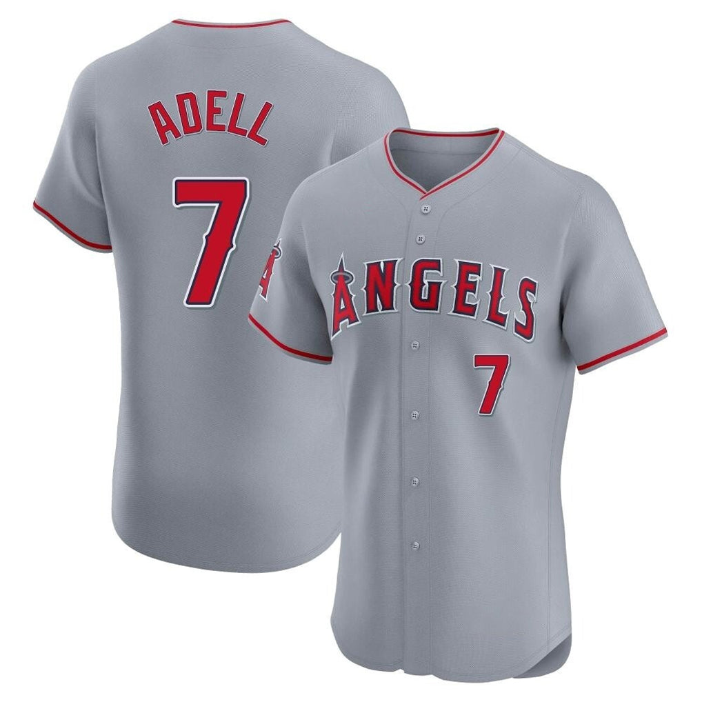 Ndoa LA.Angels #7 Jo Adell Player Gray Home Limited Elite Stitched Jerseys