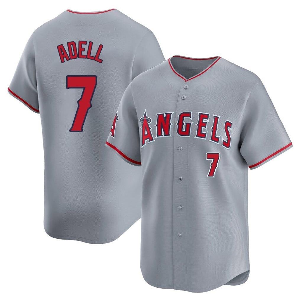 Ndoa LA.Angels #7 Jo Adell Player Gray Home Limited Stitched Jerseys