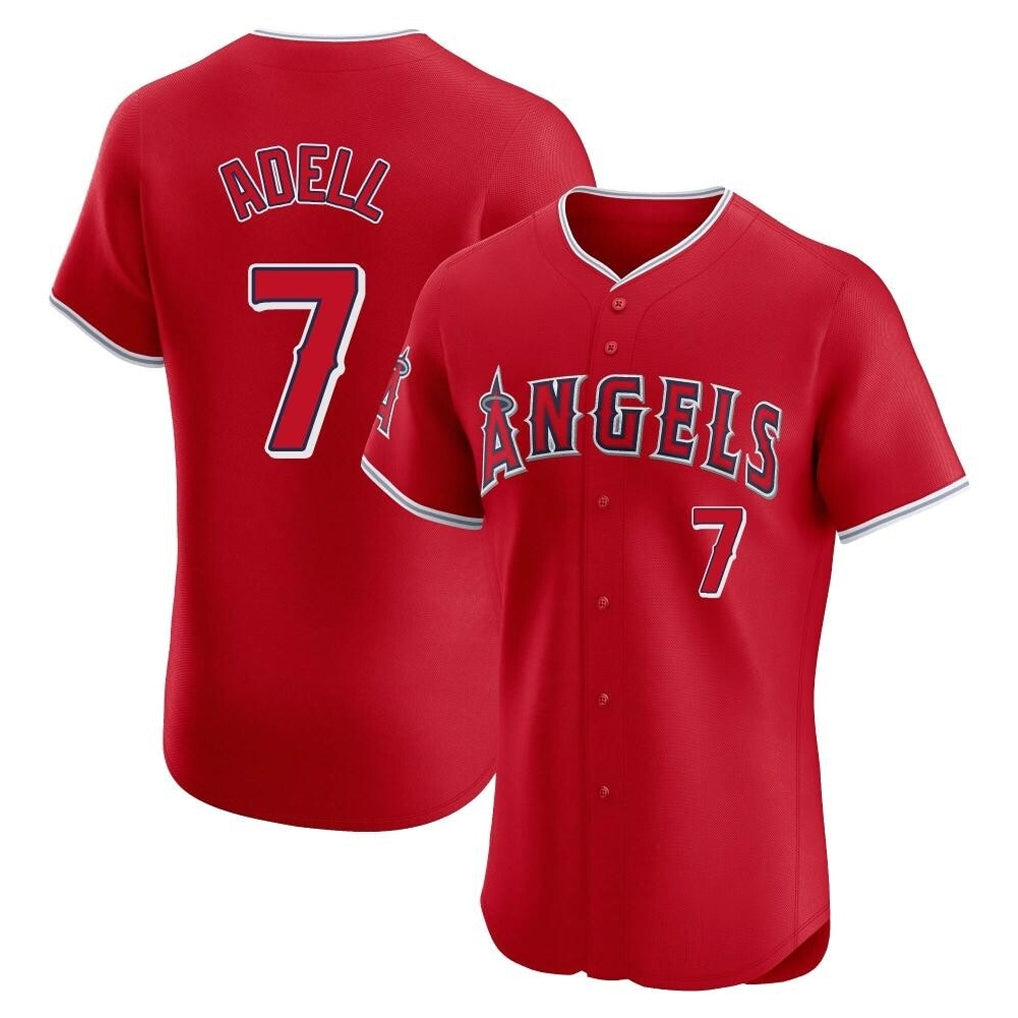 Ndoa LA.Angels #7 Jo Adell Player Red Home Limited Elite Stitched Jerseys