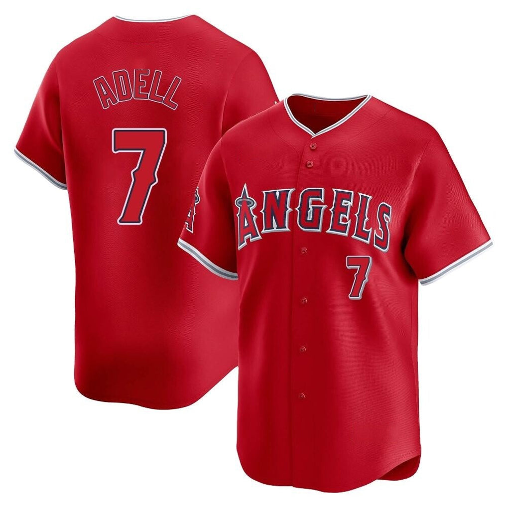 Ndoa LA.Angels #7 Jo Adell Player Red Home Limited Stitched Jerseys