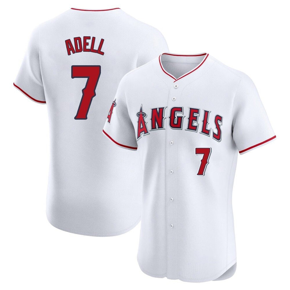 Ndoa LA.Angels #7 Jo Adell Player White Limited Elite Stitched Home Jerseys