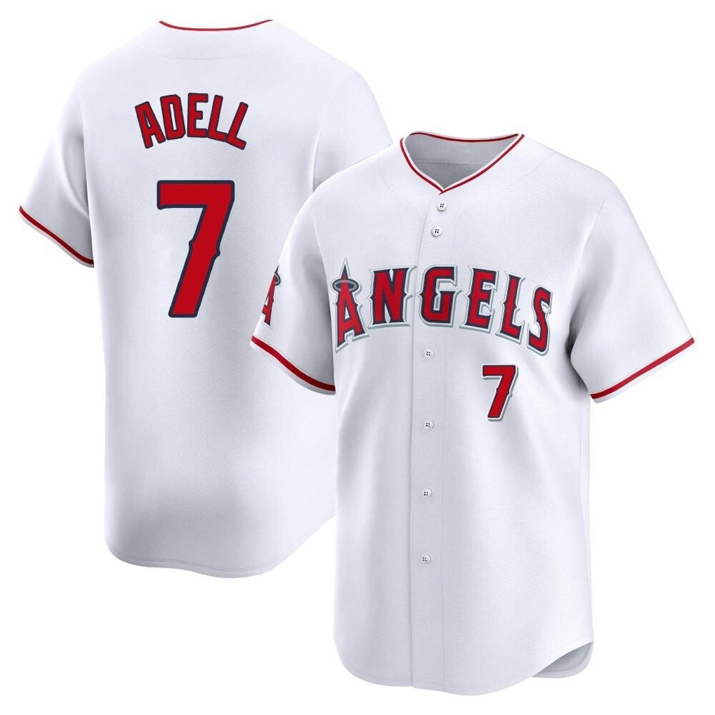 Ndoa LA.Angels #7 Jo Adell Player White Limited Home Stitched Jerseys