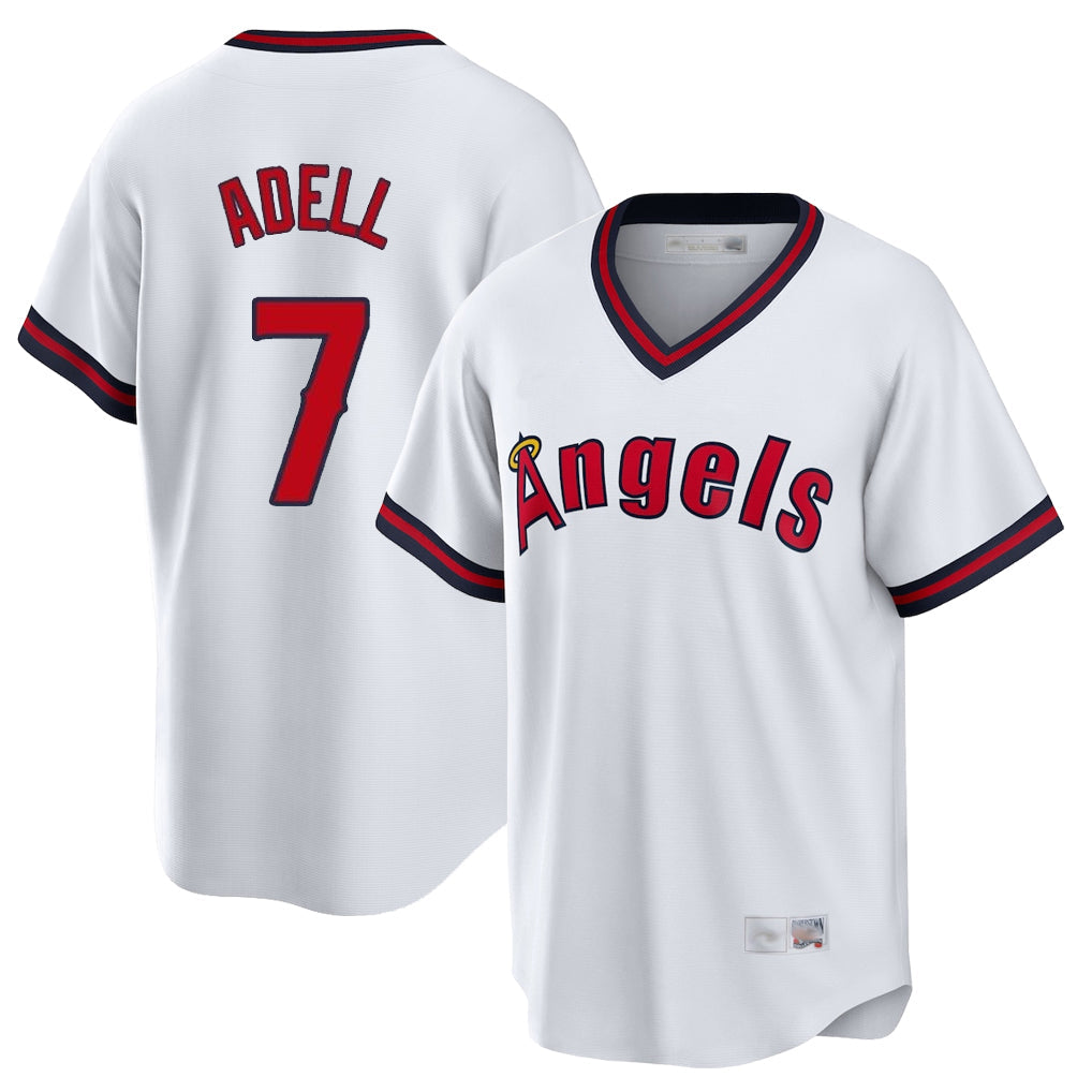 Ndoa LA.Angels #7 Jo Adell Player White T-shirt Home Game Stitched Jerseys