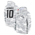 Ndoa LA.Chargers #10 Justin Herbert Player Arctic Camo Salute To Service Limited Hoodies Game Stitched Jerseys