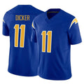 Ndoa LA.Chargers #11 Cameron Dicker Player Royal Limited Vapor F.U.S.E. Home Game Stitched Jerseys