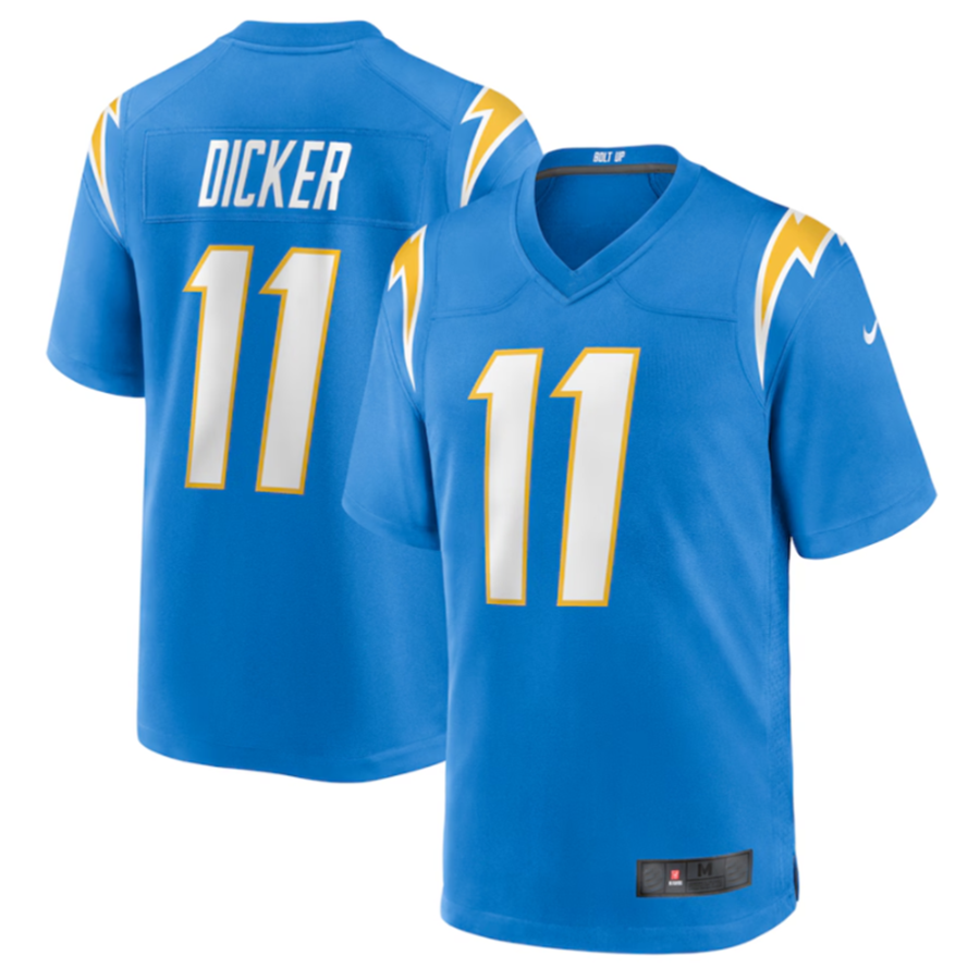 Ndoa LA.Chargers #11 Cameron Dicker Powder Blue Game Jersey Stitched Jerseys